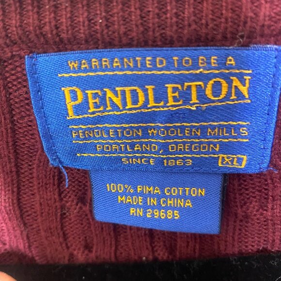 Vtg Pendleton Pima Coton Sweater Mens XL Pullover Fisherman Cable Knit - Picture 2 of 10